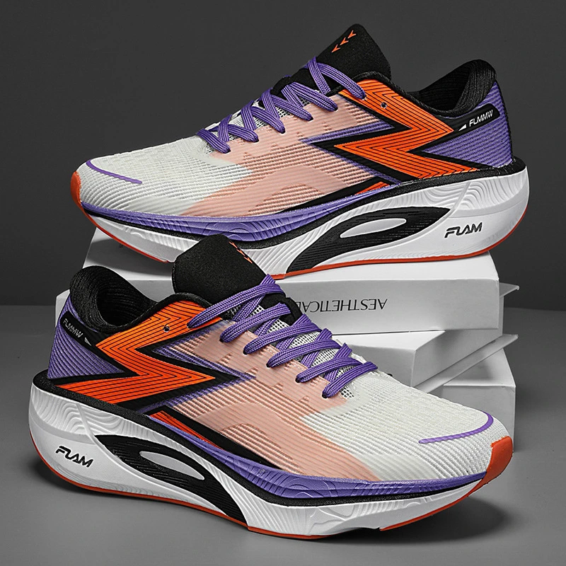 Chaussures de course professionnelles en fibre de carbone pour hommes et femmes, respirantes, légères, pour marathon, course et entraînement